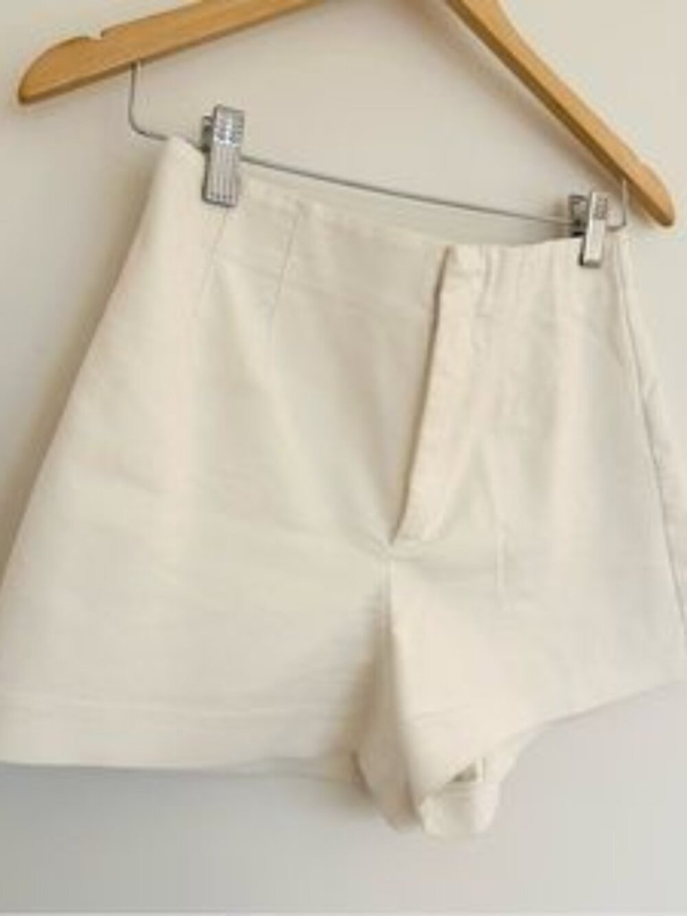 High-Waisted White Shorts